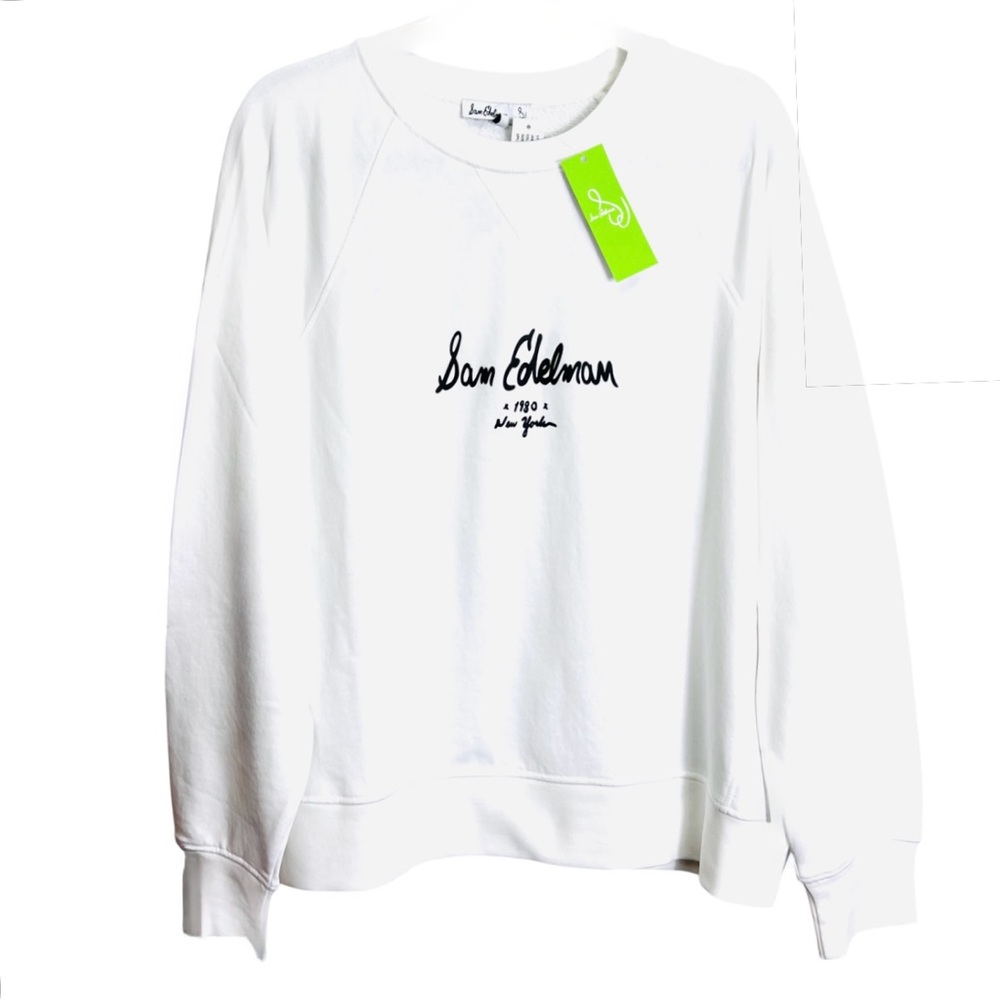 Sam Edelman White Long Sleeve Sweatshirt L NWT